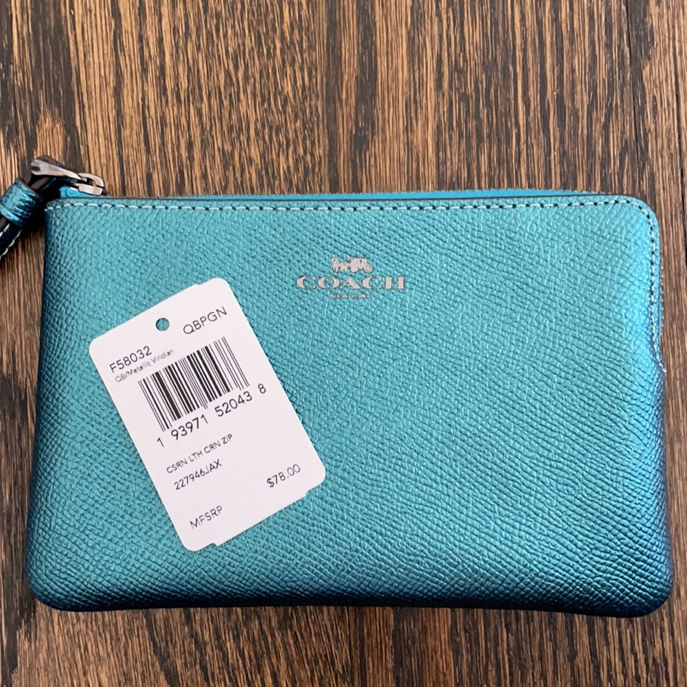 Blue Coach small wristlet
